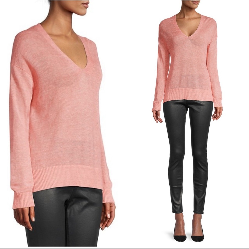 White + Warren Relaxed V-Neck Sweater